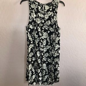 Black Dress with White Flowers Dress